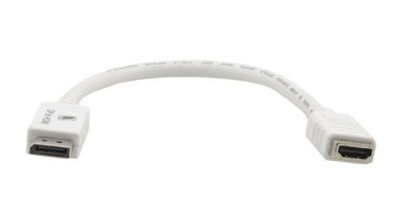 Переходник DisplayPort вилка - HDMI розетка, 1080p, белый, 0.15 м