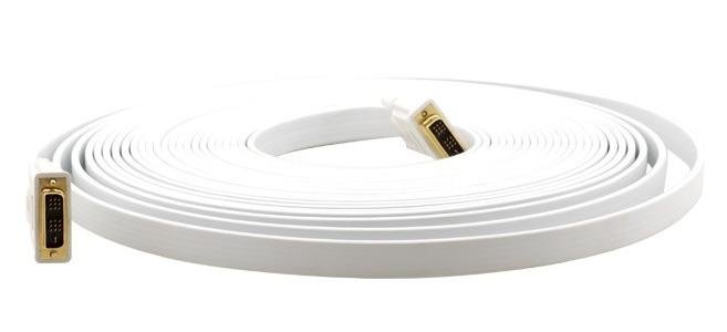 Кабель DVI-D вилка - вилка, плоский, Single link, белый, 35', 10.6 м