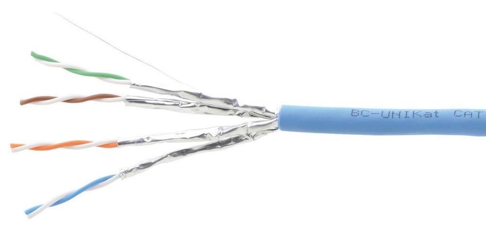 Экранированная пленумная витая пара (малодымная, без галогеноводородов), оптимизирована для передачи сигналов DGKat и HDBaseT, 500 м.