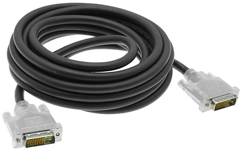 Кабель DVI-D вилка - вилка, Dual Link, прозрачные коннекторы, 17', 5 м