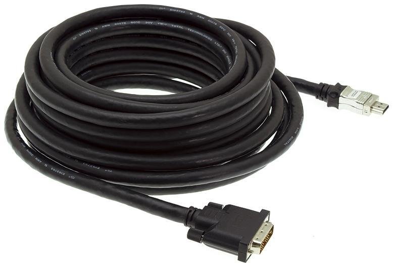 Кабель HDMI вилка - DVI-I вилка, серии Hi-Q, 23', 7 м