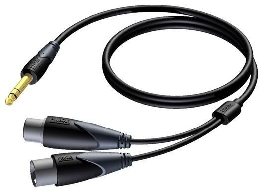 Кабель Jack 6.3 вилка - 2 x XLR 3-pin розетка, 10', 3 м