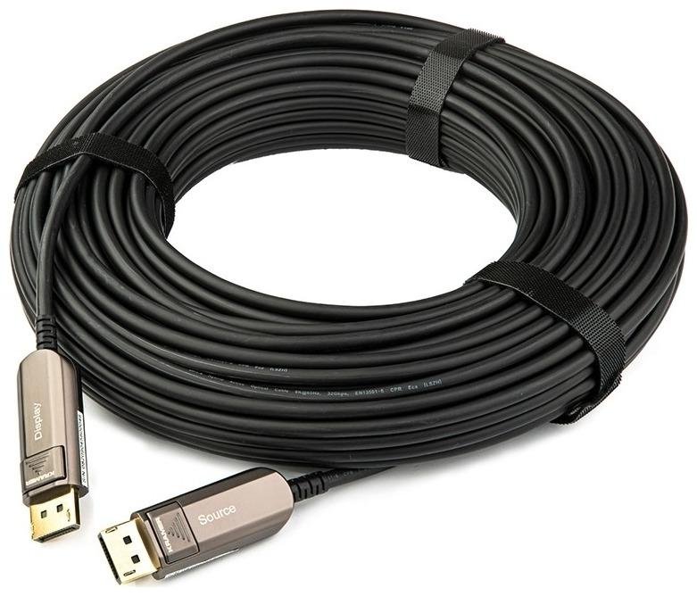 Кабель DisplayPort вилка - вилка, малодымный оптоволоконный, 8К, 4:4:4, 60 Гц, активный оптический, 50', 15.2 м