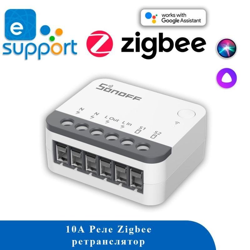 Sonoff ZBMINIR2 Умное реле одноканальное с нейтралью, Zigbee, серия ZBMINIR2_Extreme, монтаж встроенный, цвет белый, 2000 Вт