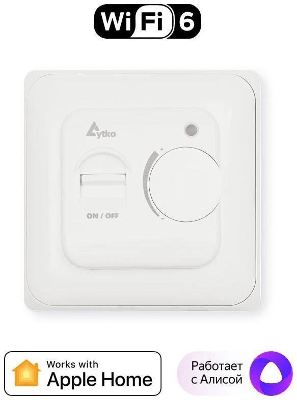 Lytko LYTKO 101NS V2 Умный термостат, Wi-Fi, серия 101NS V2, монтаж встроенный, цвет белый, 3500 Вт