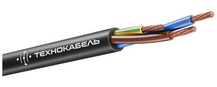 Провод ПВС 3х2.5 (2х2.5+1х2.5) 380В Ч (бухта)