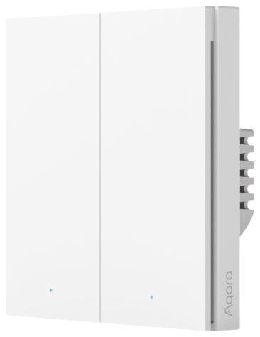 Aqara WS-EUK04_GRAPHITE Умный выключатель 2 клавиши, Zigbee, серия H1 EU With Neutral, монтаж встроенный, цвет графит, 2000 Вт