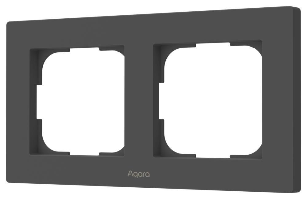 Aqara FE-X01D_GR Рамка для выключателей H2 EU (2 поста), цвет: серый, модель FE-X01D