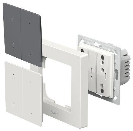 Aqara DS-K02D Умный выключатель для жалюзи, Wi-Fi + Zigbee+Thread, серия H2 EU, монтаж встроенный, цвет белый