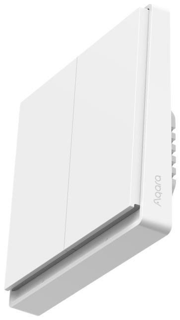 Aqara QBKG39LM Умный выключатель 2 клавиши, Zigbee, серия E1 No Neutral, монтаж встроенный, цвет белый, 1100 Вт