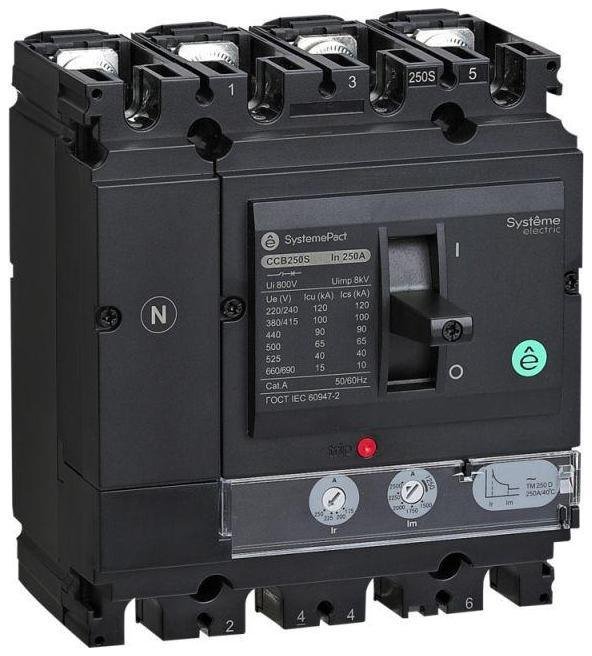 Systeme Electric SPC160F160L4DF Выключатель автоматический SYSTEMEPACT CCB160 36кА 4P4D TMD160 рычаг SE