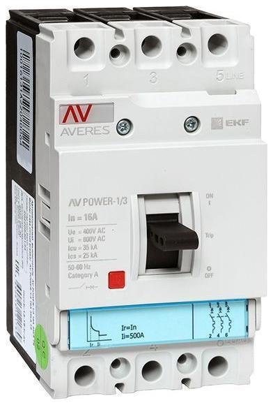 EKF mccb-13-16-TR-av Выключатель автоматический AV POWER-1/3 16А 35kA TR [в упаковке 11, цена за 1 шт]
