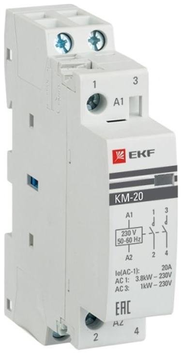 EKF km-1-20-20 Контактор модульный КМ 20А 2NО (1 мод.)