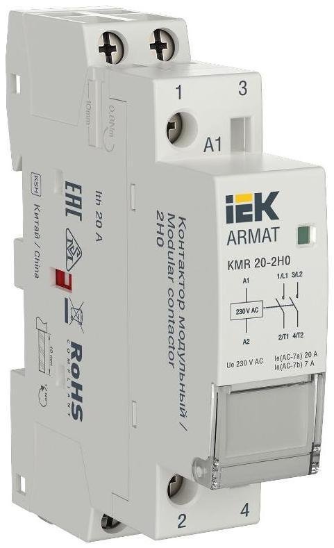 IEK AR-KMR10-020-20-230 Контактор модульный KMR 20А 230В AC 2НО ARMAT