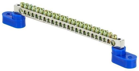 EKF sn1-63-24-2 Шина нулевая N 6х9 24 отверст. цинк 2 син. угловых изолятора PROxima