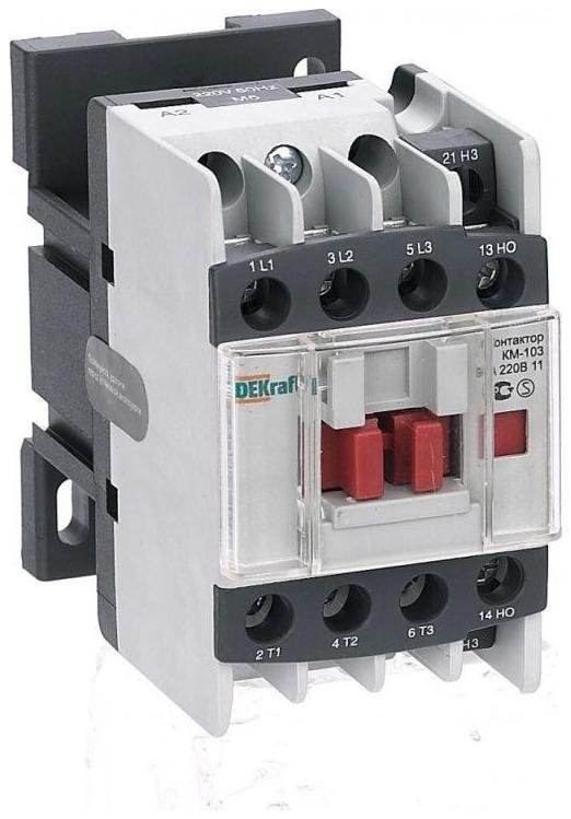 DEKraft 22103DEK Контактор КМ-103 9А кат. 220В AC 1НО+1НЗ AC-3