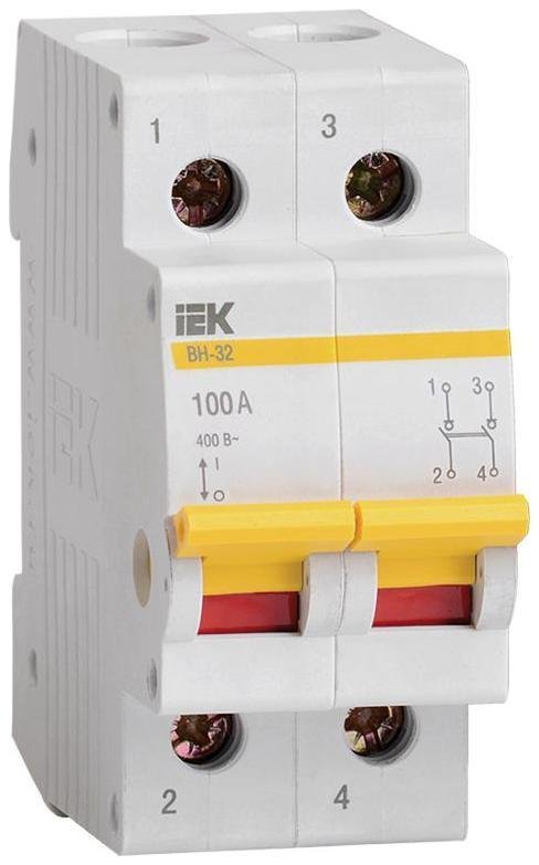 IEK MNV10-2-100 Выключатель нагрузки (мини-рубильник) 2п 100А ВН-32 KARAT