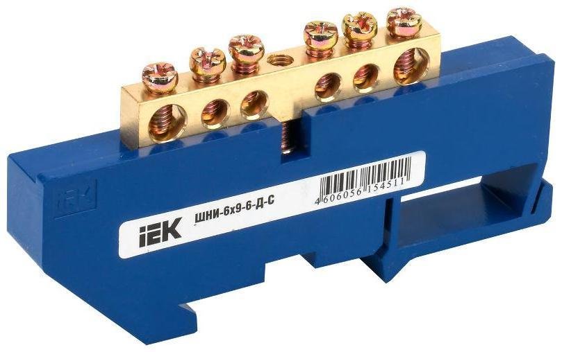 IEK YNN10-69-6D-K07 Шина нулевая ШНИ-6х9-6-Д-С на DIN-изол. ШНИ