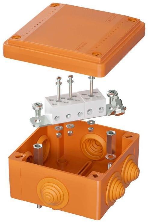 DKC FSB11510 Коробка ответвительная FS 100х100х50мм IP55 5п 450В 20А 10кв.мм с кабельными вводами и клеммниками пластик