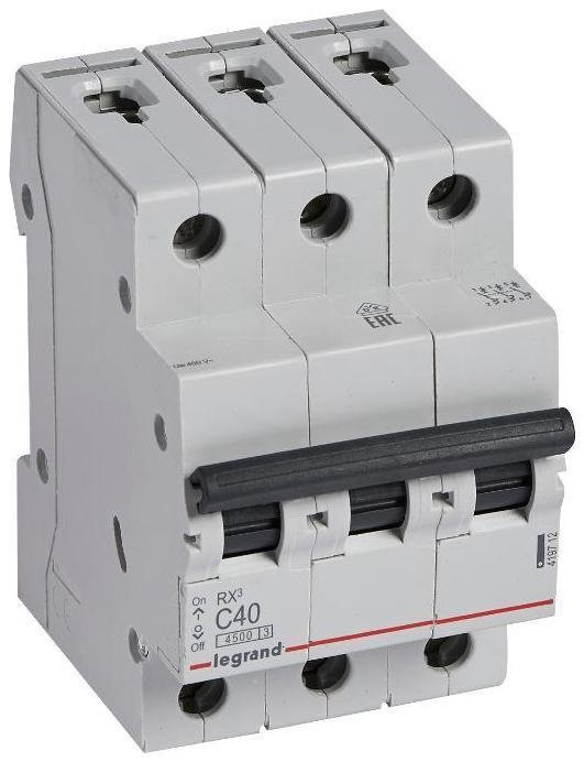 Legrand 419712 Выключатель автоматический модульный 3п C 40А 4.5кА RX3 ИЭК Leg