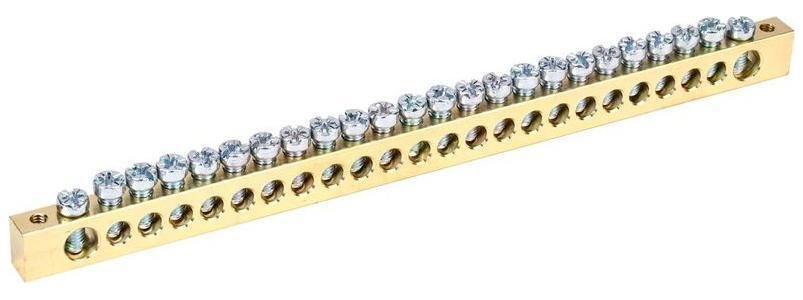 IEK YNN21-24-100 Шина PEN "земля-ноль" 8х12мм 24/2 (24группы/крепеж по краям)