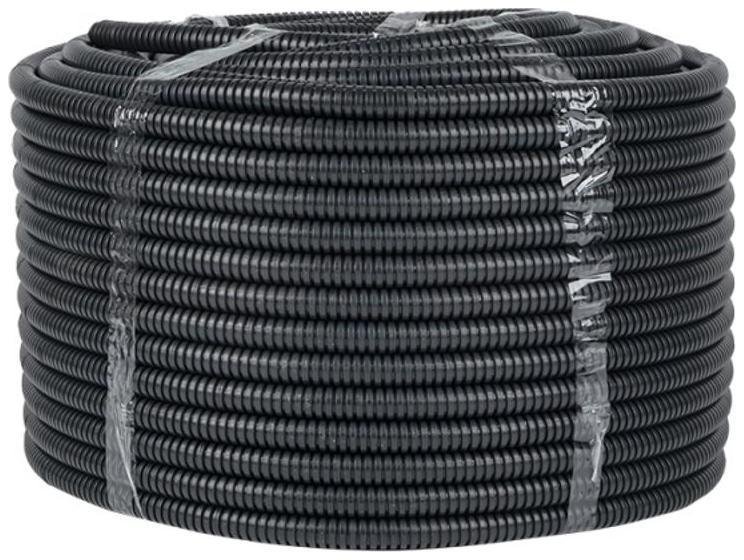 EKF FRHF-16 Труба гофрированная d16мм с протяжкой безгалоген. трудногорючая (FRHF) черн. (уп.100м) Plast