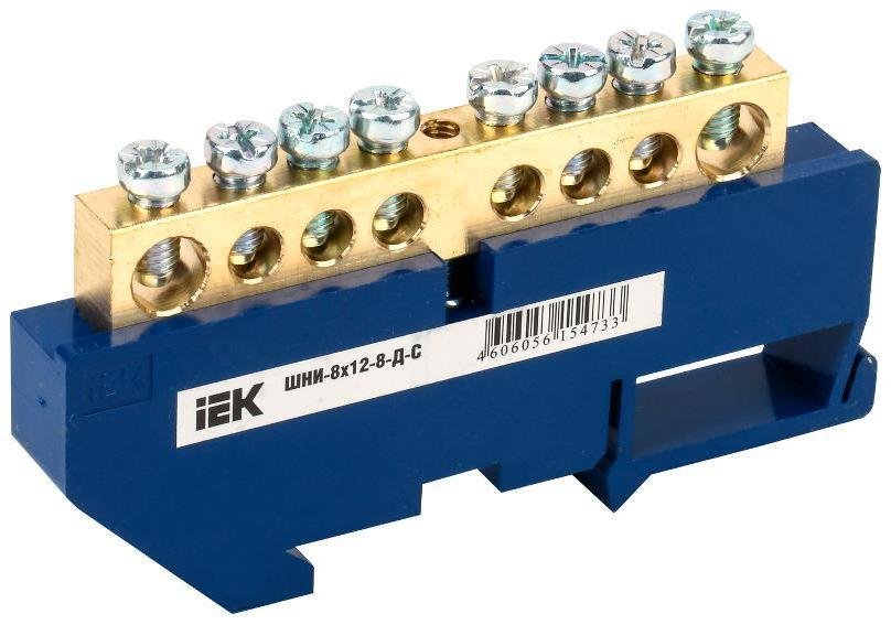 IEK YNN10-812-8D-K07 Шина нулевая на DIN-изол. ШНИ 8х12-8-Д-С