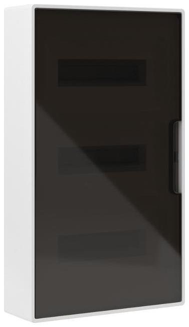 DKC F36W1WD Щиток настенный 36мод. IP41 с тонированной дверцей с шинами PEN 2шт 8 отверст.+2шт 10 отверст. бел