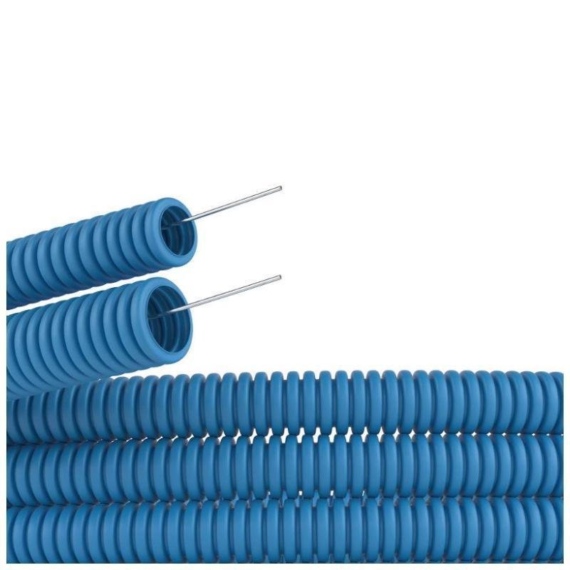 DKC 11925 Труба гофрированная ППЛ гибкая легкая d25мм с протяжкой син. (уп.50м)