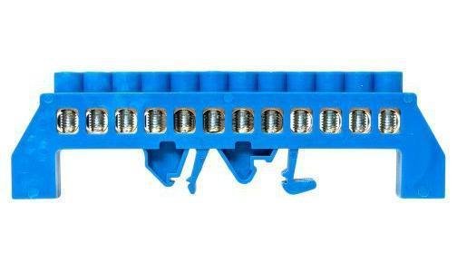 EKF sn0-125-12-dn-r Шина нулевая N 8х12 12 отверстий синий нейлоновый корпус комбинированный латунь розн. стикер PROxima