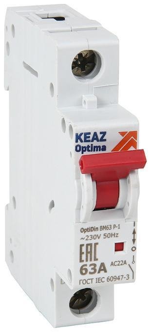 КЭАЗ 103891 Выключатель нагрузки модульный 1п 40А OptiDin BM63Р УХЛ3