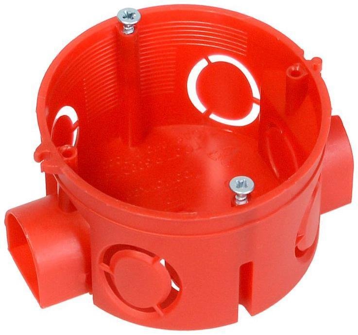 Промрукав 80-0500С Коробка установочная СП безгалогенная (HF) 68х42 с саморезами