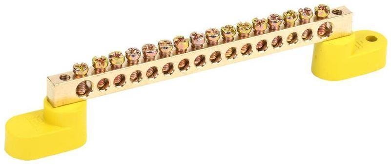 IEK YNN10-69-16C2-K05 Шина PE "земля" ШНИ-6х9-16-У2-Ж на двух угловых изоляторах