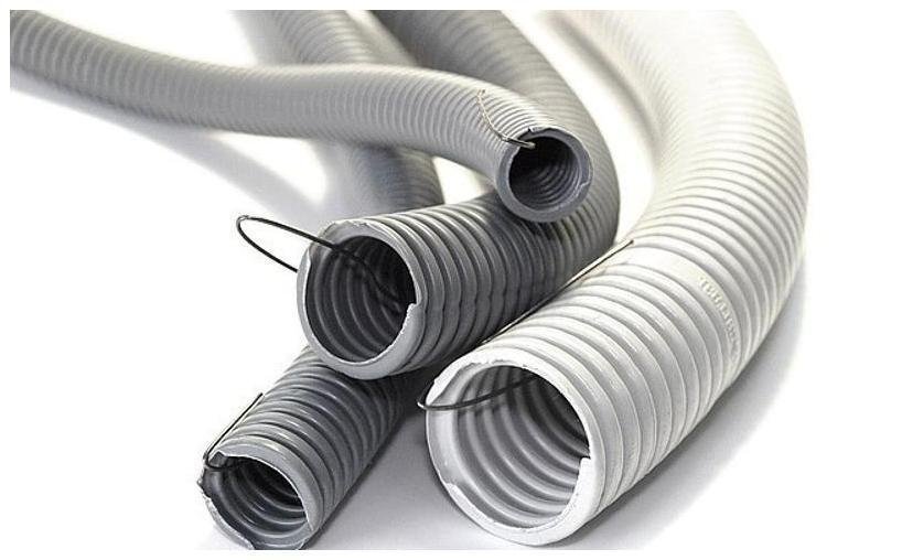 IEK CTG20-20-K41-050I Труба гофрированная ПВХ d20мм с протяжкой сер. ELASTA (уп.50м)