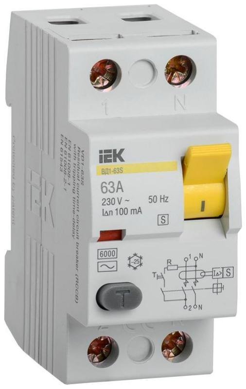 IEK MDV12-2-063-100 Выключатель дифференциального тока (УЗО) 2п 63А 100мА тип ACS ВД1-63S KARAT