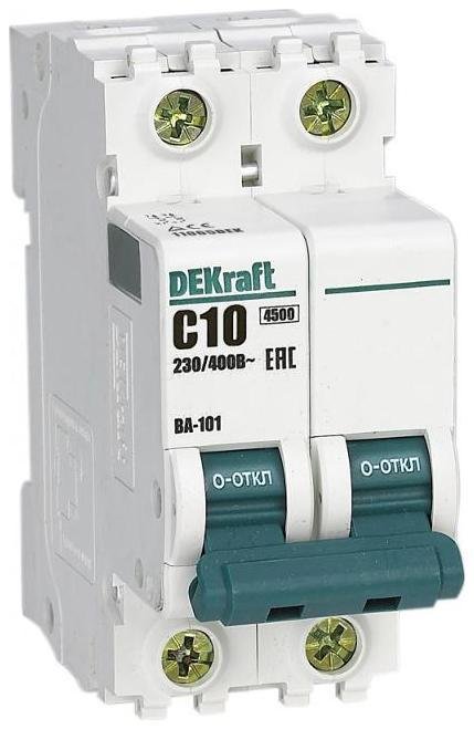 DEKraft 11065DEK Выключатель автоматический модульный 2п C 10А 4.5кА ВА-101