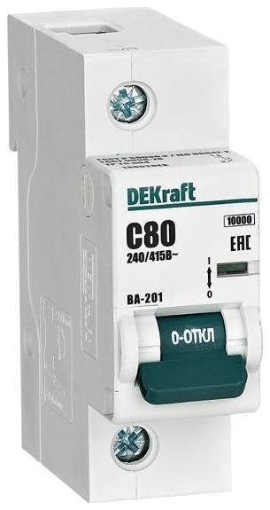 DEKraft 13002DEK Выключатель автоматический модульный 1п C 80А 10кА ВА-201