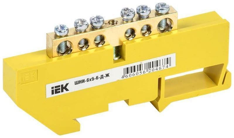 IEK YNN10-69-6D-K05 Шина PE "земля" на DIN-изоляторе ШНИ-6х9-6-Д-Ж