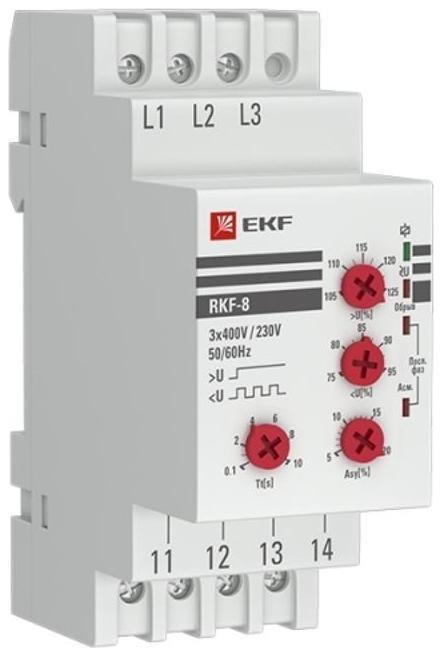 EKF rkf-8 Реле контроля фаз РКФ-8 многофукц