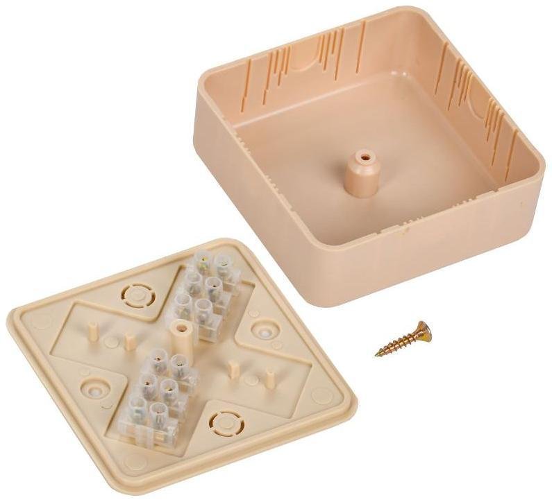 IEK UKO10-075-075-028-K34 Коробка распаячная ОП 75х75х28 IP20 КМ41216-04 (6 клем. 6кв.мм) сосна