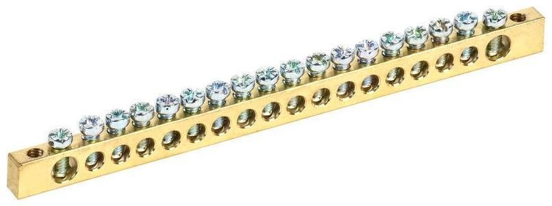 IEK YNN11-18-100 Шина PEN "земля-ноль" 6х9мм 18/2 (18групп/крепеж по краям)