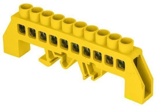 EKF sn0-125-10-dpe Шина нулевая PE 8х12 10 отвер. латунь желт. нейлоновый корпус комбинированный PROxima