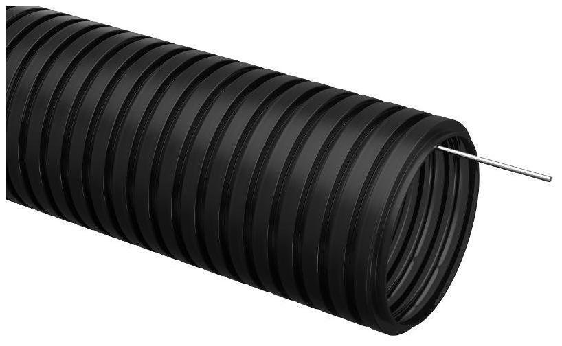 IEK CTG20-25-K02-050-1 Труба гофрированная ПНД d25мм с протяжкой черн. (уп.50м)