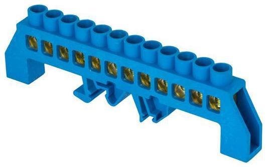 EKF sn0-125-12-dn Шина нулевая N 8х12 12 отвер. латунь син. нейлоновый корпус комбинированный PROxima