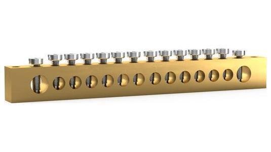 TOKOV electric TKE-BSB-812-14-N/PEN Шина PEN "земля-ноль" 8х12мм 14 отвер. латунь