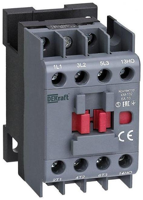 DEKraft 22063DEK Контактор КМ-102 6А кат. 380В/400В AC 1НО AC-3 AC-4