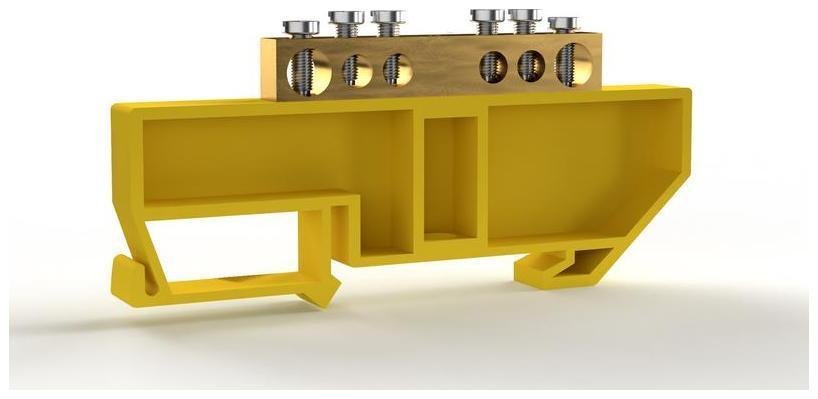 TOKOV electric TKE-BCB-69-6-DIN/PE Шина PE "земля" на DIN-изоляторе 6х9мм 6 отвер. латунь