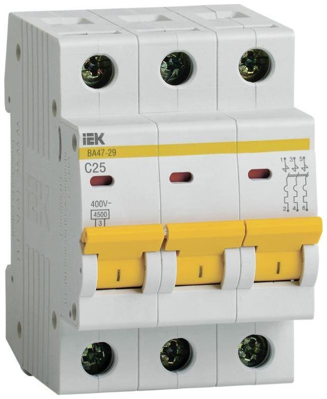 IEK MVA20-3-025-C Выключатель автоматический модульный 3п C 25А 4.5кА ВА47-29 KARAT