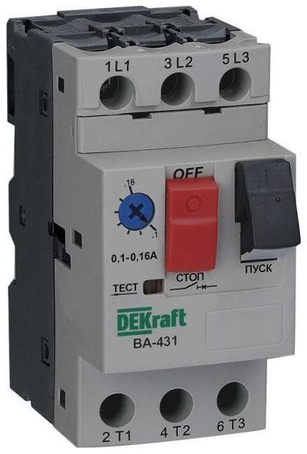 DEKraft 21227DEK Выключатель автоматический для защиты двигателя 3п 2.5-4.0А 100кА ВА-431