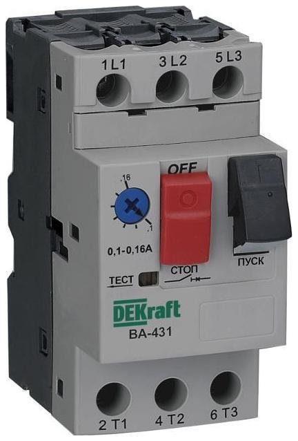 DEKraft 21228DEK Выключатель автоматический для защиты двигателя 3п 4.0-6.3А 100кА ВА-431